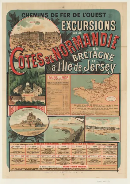 Chemins de Fer de l’Ouest. Excursions sur les Côtes de Normandie