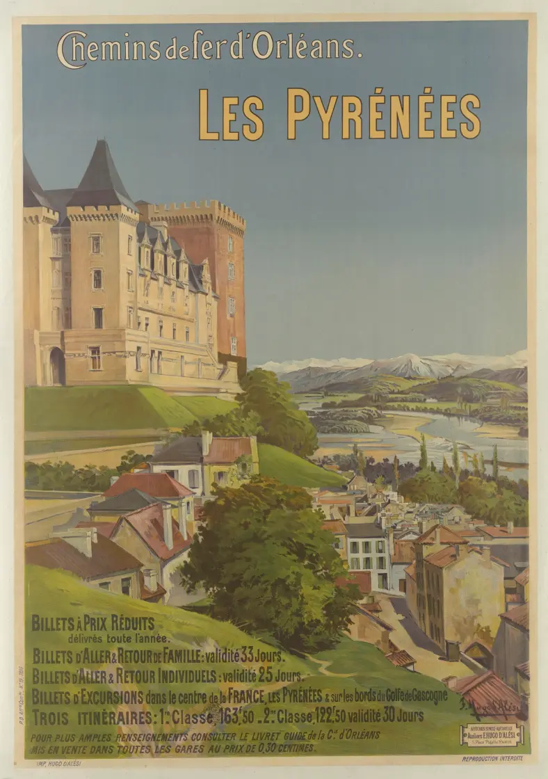 Chemins de fer d’Orléans. Les Pyrénées – billets à prix réduits