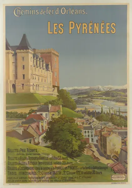 Chemins de fer d’Orléans. Les Pyrénées – billets à prix réduits