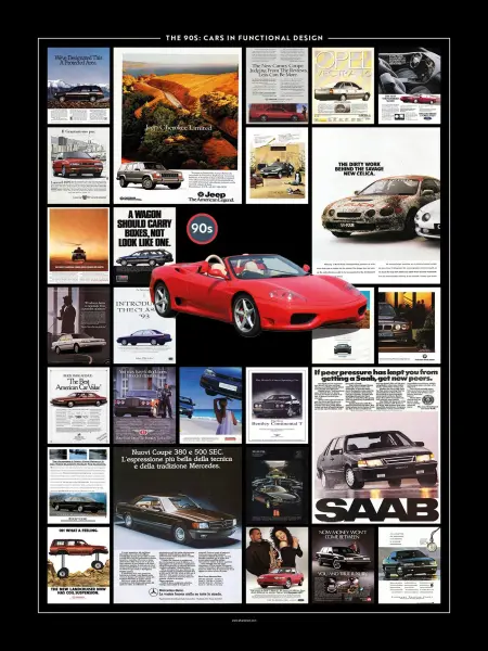 The 90s: Cars In a Functional Design — 18″ x 24″ (Vertical) / Matte