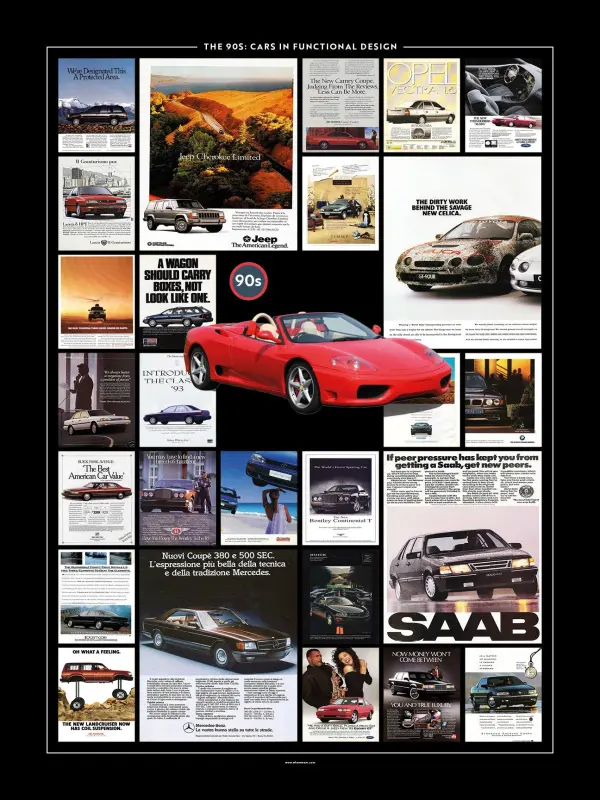 The 90s: Cars In a Functional Design — 18″ x 24″ (Vertical) / Matte